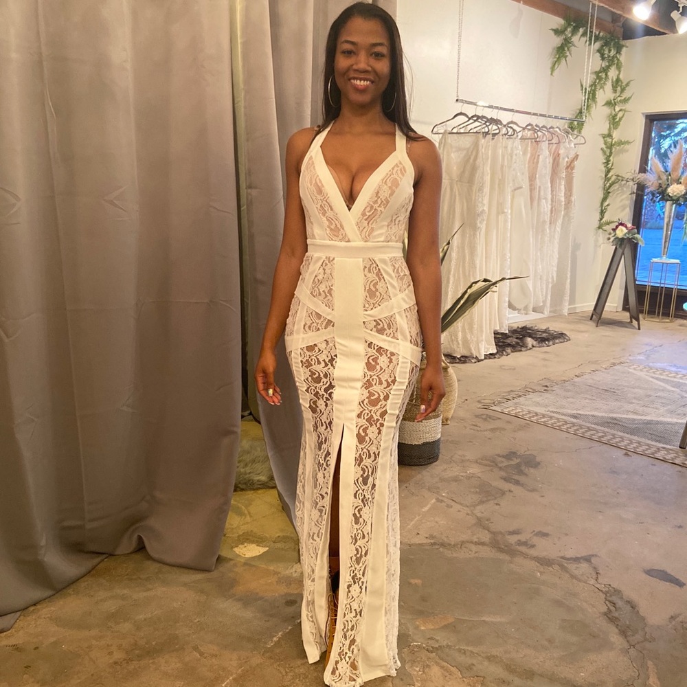 Lacey Nude Maxi Dress